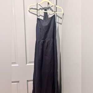 Elegant Navy Halter Dress